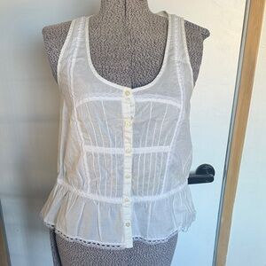 Marc Jacobs White Sleeveless Button-Up Blouse